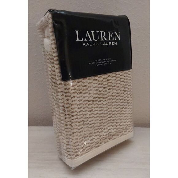 Ralph Lauren ISLA TEXTURE 100% Cotton NATURAL European Euro Pillow Sham $170 - Picture 2 of 12